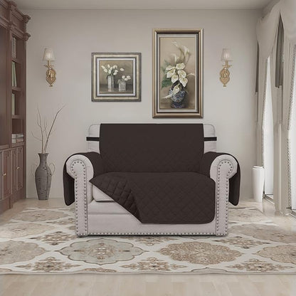 Easy-Going Oversized Chair Sofa Slipcover Reversible Sofa Cover Water Resistant Couch Cover Furniture Protector Cover with Elastic Straps for Pets Dog (Oversized Chair, Chocolate/Chocolate) | Machine Washable Slipcover For Dogs, Water Resistant Furnitu...