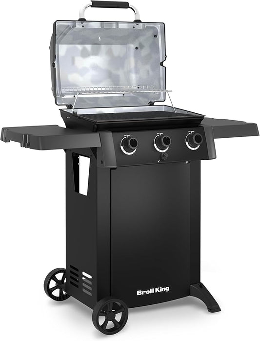 Broil King 814954 Gem 310 Shadow 3-Burner Propane Gas Grill in Black