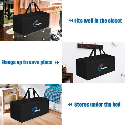 SIRUITON Cushion Storage Bag 600D Oxford,Waterproof,78.7"x23.6"x29.5" | Heavy duty, rip proof, with handle & zipper, for patio & garden cushions, UV-resistant, all-weather protection