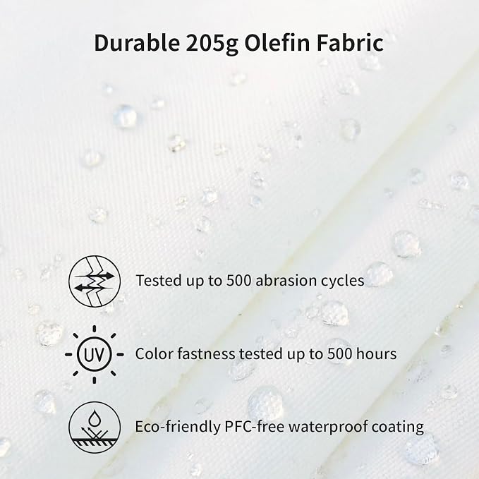 9FT/10FT Wood Patio Umbrella, Large Outdoor Table Pool Umbrella | 205G Olefin/180G Polyester Fabric, Push-Pull Operation Market Umbrella, 8 Rib Vented Canopy, Ideal for Patio, Backyard