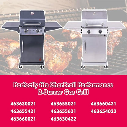 Uniflasy Grill Parts for Charbroil Performance 2-Burner 463630021 463655021 463655421 463655621,Heat Plates Shield Cooking Grate for Char-Broil 2 Burner