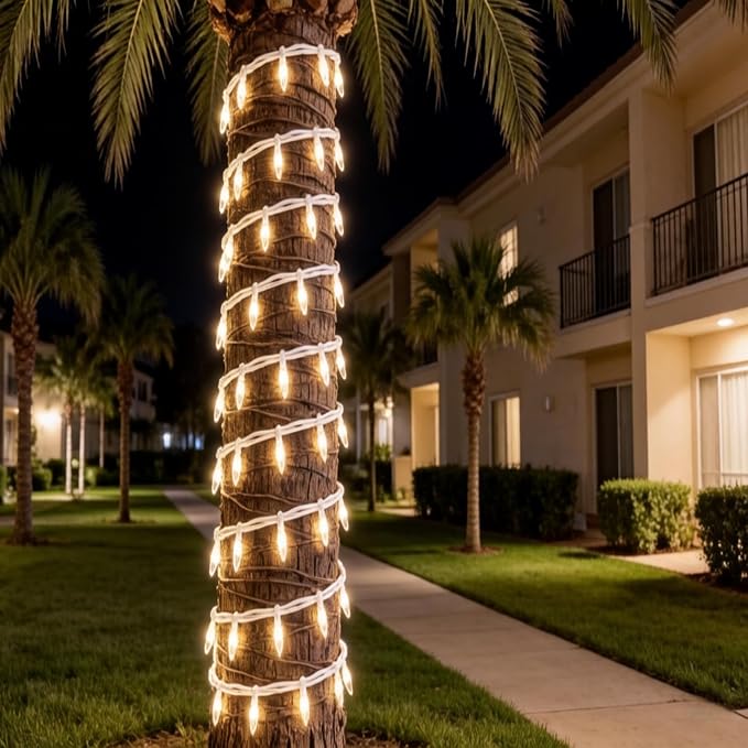 100 LED Warm White String Lights Indoor Outdoor Christmas | UL Listed Commercial Grade 35ft White Wire