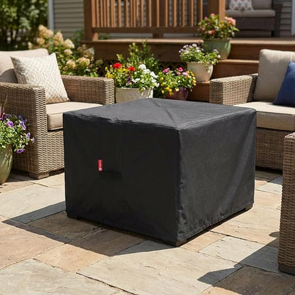 SheeChung Fire Pit Cover Square 50"Lx50"Wx24"H,Waterproof 600D Heavy Duty Fire Pit Table Cover,Gas Propane Fire Pit Covers Square 50 Inch,Tear Resistant,Outdoor Fireplace Cover for Outside,Garden,Yard