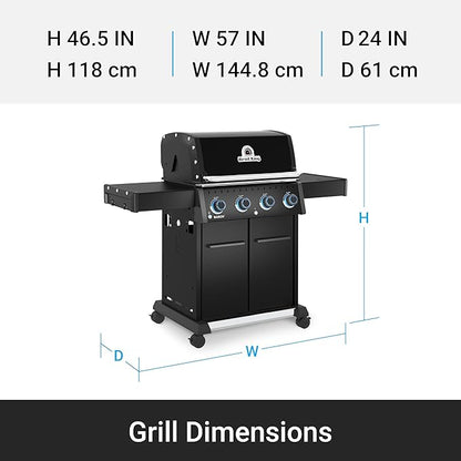 Broil King 674117 Baron 420 Pro Shadow 4-Burner Pellet Ready Natural Gas Grill in Black