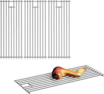 19.5''D x 30''W Grill Grates Replacement for Angus：47628（LP）、47629（NG），Silver Stainless Steel Grill Grate for Brahma：57568（LP）、57569（NG）,4Pack Grill Grates for Outlaw：26038、26039
