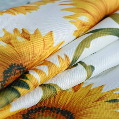 SUQ I OME Outdoor Tablecloth with Umbrella Hole and Zipper, Zippered Patio Table Cloths,Spring/Summer Table Covers for Backyard Circular Table/BBQs/Picnic(Sunflower,60'' Round with Zipper)