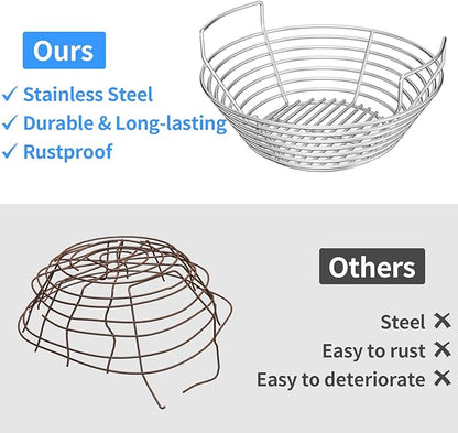 Stainless Steel Charcoal Ash Basket for Big Green Egg, Kamado Joe Grills, Pit Boss, Louisiana