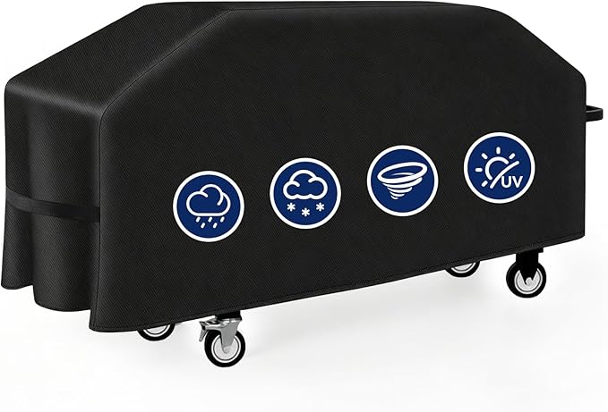 36" Griddle Cover for Blackstone 1528 Without Hood, 600D Waterproof | Outdoor Grill Cover with PU Coating Griddle for Blackstone more 4-Burner Griddles, Heat & Rip-Proof with Straps