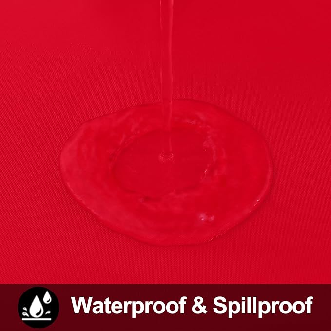 Smiry Rectangle Table Cloth 52x70 Inch, Waterproof Wipeable Vinyl Tablecloths Protector, Oil Spill Proof Plastic Table Cover for Dining, Picnic and Camping, Red