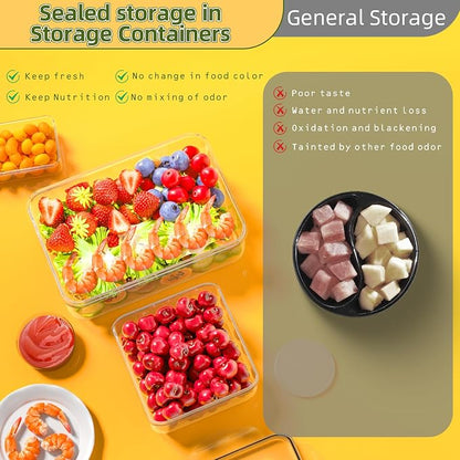 50 PCS Food Storage Containers with Lids Airtight (25 Lids & 25 Containers) | Reusable Plastic Leakproof Meal-Prep Container for Kitchen Storage Organization Microwave/Dishwasher Safe with Labels & Pen