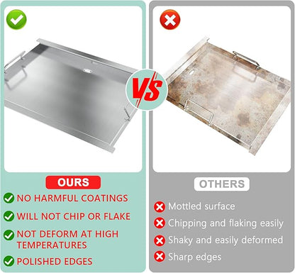 Full Size Griddle Insert for Blaze Grill 4/5 Burner Gas Grill Accessories,Flat Top Griddle Plate Replacement for BLZ-4LTE BLZ-5 Summerset Sizzler 32" & 40", RCS RJC32A, 29''L x 17.9''W Stainless Steel