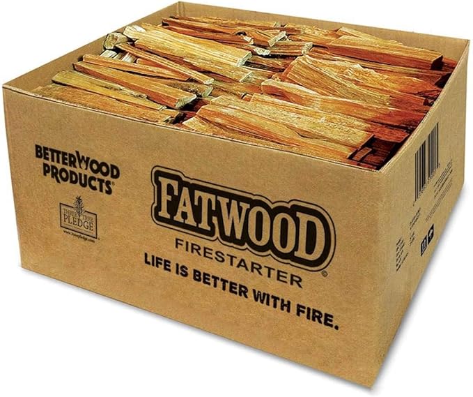 Better Wood Products 1 Pack Fatwood Fire Starter Sticks, Fireplace & Campfires, 35 Lbs