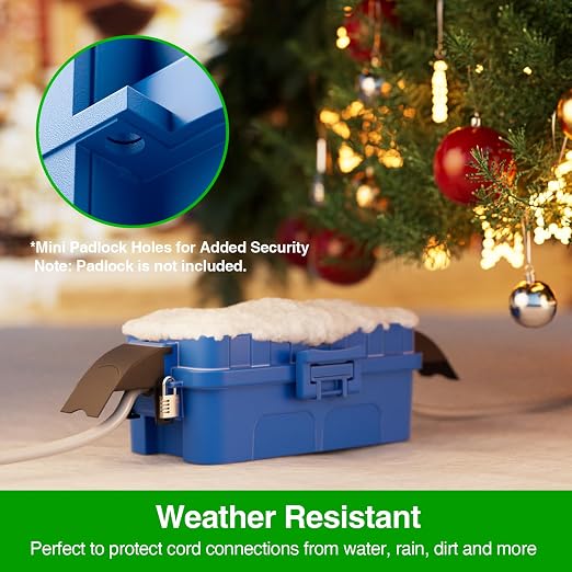 Flemoon 2 Pack IP55 Small Outdoor Electrical Box Waterproof for Power Strip | Inner 5.9 x 3.2 x 1.8inch, Extension Cord Cover with Detachable Awning Covers for Plug, Outlet, Holiday Lights, Blue