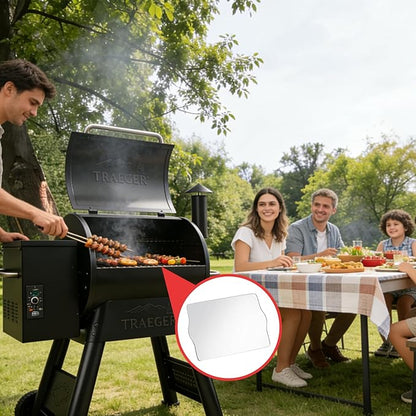 6 Packs BAC507 Drip Tray Liners for Traeger Pro 22 & Pro 575 Most Rectangular Pellet Grills and Smokers, Heat-Resistant Foil Liners for Traeger Grill Accessories, Aluminum Grease Tray 20" x 15.6"