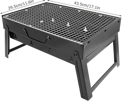 Alvinlite Barbecue Grill Stainless Steel - Kabab Grill Folding Camping Grill BBQ for Shish Kabob Grill Cooking Small Grill Portable Charcoal Tabletop Grill Barbecue