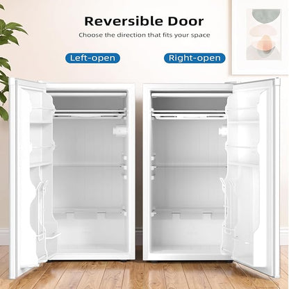 Antarctic Star 3.2 Cu.Ft. Compact Refrigerator,Single Door Mini Fridge with Adjustable Thermostat,Low noise for Apartment,Dorm,Office,WHITE