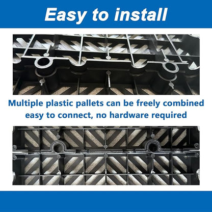 Plastic Pallets, Lightweight Moisture-Proof Waterproof Floor Pallet, Breathable Grid Ventilation Storage Pad, Applicable to Indoor and Outdoor, Garages, Kitchen, Basement (6 Pcs 11.8 * 23.6 * 1.18)
