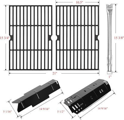 Grill Replacement Parts for Dyna Glo 2&3 Burner DGH353CRP | Heat Plate Shields, Grill Grates & Stainless Steel Burner Tubes for DGF350CSP, DGF350CSP-D, DGH353CRP-D Grills