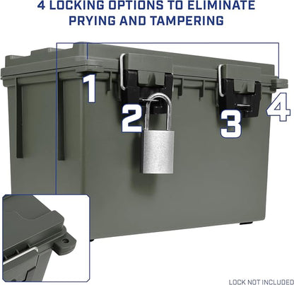 Sheffield XL Ammo Box Made in USA, Stackable Lockable Ammo Storage Box | 2 Pack Lockable Storage Box, Water and Dust Resistant Dry Box, Secures Hunting Gear, Gun Accessories, Supplies, and Bullets
