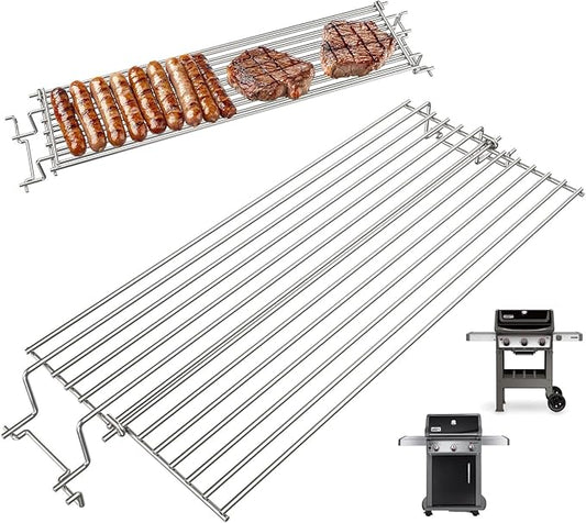 67027 Raised Warming Rack for Weber GS4 Spirit II/I 300 SER Spirit 2 Grill Replacement E310 E320 (2013-2017) Hanging Rack,2-sided Upper Rack for Webber Accessories Weber Spirit II 3 Burner Grill Parts