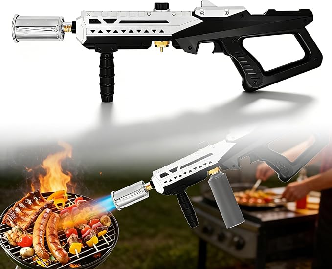 Propane Torch, Adjustable Flame Thrower Gun MAX 2462°F for BBQ, Grill, Campfire, Searing Steak, Cooking, Charcoal Lighter, Camping Gift Idea (Propane Tank Not Included)