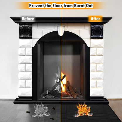 32x60inch Fireproof Hearth Mats for Fireplaces Fire Resistant Rectangle Fire Pit Mat,Fireproof Grill Pads,Under Grill Mat for Outdoor Charcoal,Smokers,Gas Grills,Deck and Patio Protective Mats