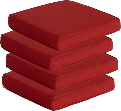 Goodgoods 20 x 20 Outdoor Chair Cushions Set of 4, 1000+ Hours Fade-Resistant & Water-Resistant Furniture Chair Cushions with 30D High-Resilience Foam for Dining Room, Patio Chair, Chili