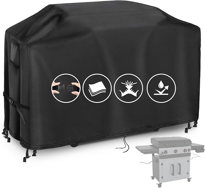 Grill Cover for Blackstone Bronco 28" XL Griddle w/Cabinet 2418 | Heavy Duty Waterproof Griddle Cover for 3 Burner Omnivore Griddle w/Hood 2316 2403 2080 2007 1858 2287 5483
