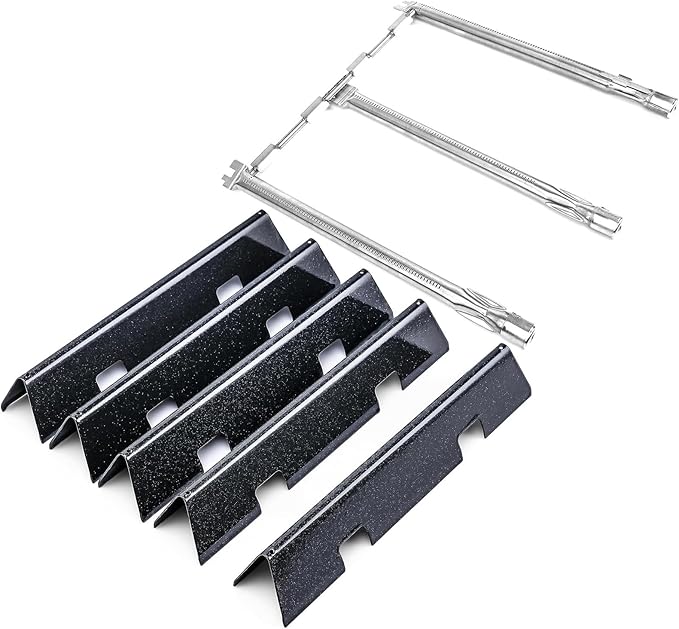 Spirit e310 Grill Parts for Weber, 7636 Flavorizer Bars & 69787 Burner Tube Kit for Weber Spirit and Spirit II 300 Series E310 E320 S310 S320 with Front Control, 15.3" Heat Plates & 18" Burners