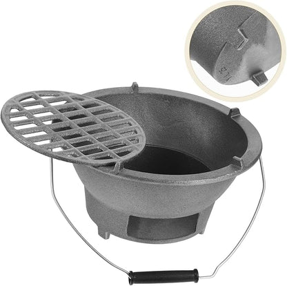 Wakauto Portable Cast Iron Charcoal Grill Stove Tabletop Japanese Bbq Grill for Indoor and Outdoor Use Mini Portable Stove with Versatile Griddle for Charcoal Cooking Easy Operation for