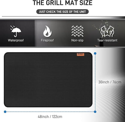 48 ×30 inch Under Grill mat, Double-Side Fireproof & Heat-resistant Outdoor Grill Mat, Protective Mat for Patio, Courtyard, Tabletop, Outerdoor BBQ Fire Pit Fireplace Mat