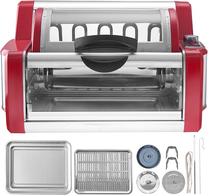 VEVOR Shawarma Grill Machine, Chicken Shawarma Cooker Machine Countertop, Electric Stainless Steel Broiler Gyro Rotisserie Oven Doner Kebab Machine, for Home Restaurant Kitchen Parties