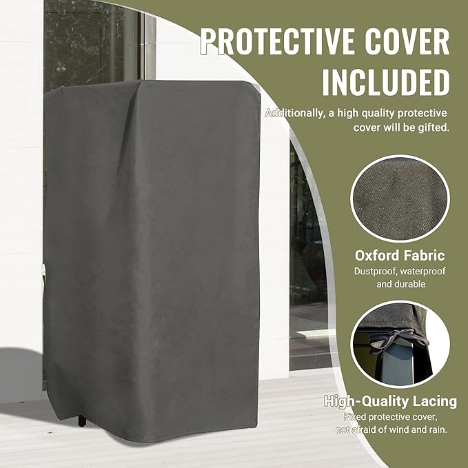 Domi Aluminum Kitchen Island, Outdoor Modular Kitchens Counter with Work Shelf & Wall Hanging & Countertop & Protective Cover, Kitchen Series for Deck Patio, Dark Gray