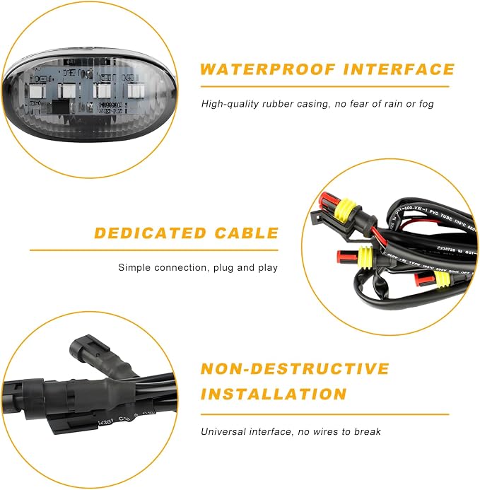 5 PCS Car LED Grille Lights, Waterproof Front Grille Running Lights with Wiring Harness, LED Grill Running Lamp Decorative Light for 2017-2019 F150 Raptor (Black & White, 4 PCS)