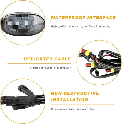 5 PCS Car LED Grille Lights, Waterproof Front Grille Running Lights with Wiring Harness, LED Grill Running Lamp Decorative Light for 2017-2019 F150 Raptor (Black & White, 4 PCS)