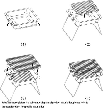 Barbecue Charcoal Grill Charcoal Grill Portable Foldable Barbecue Grill Tool For Picnic Patio Backyard BBQ Portable Charcoal Grill