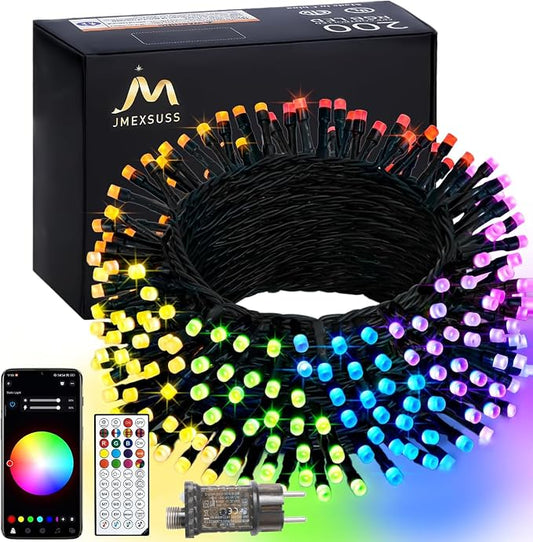 JMEXSUSS Color Changing String Lights, 66ft 200 LED RGB Halloween Lights | Plug in, APP & Remote Control, 16 Million DIY Colors, Waterproof, Smart Christmas Lights for Tree Party Indoor Outdoor Decor