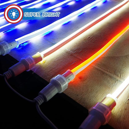 Russell Decor Patriotic USA Flag Neon Sign Lights for Wall Decor Stars and Stripes Red White Blue (5 ft x 3 ft)