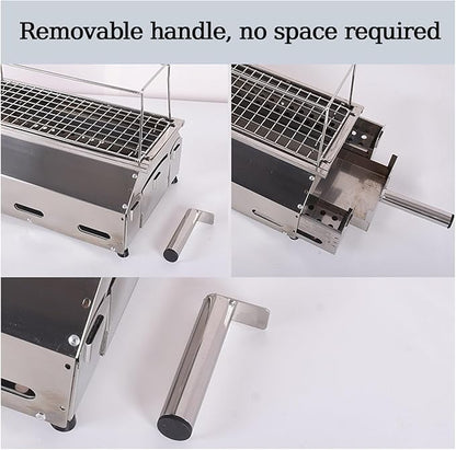 Portable charcoal grill, stainless steel grill, outdoor charcoal grill for garden outdoor cooking barbecue camping picnic