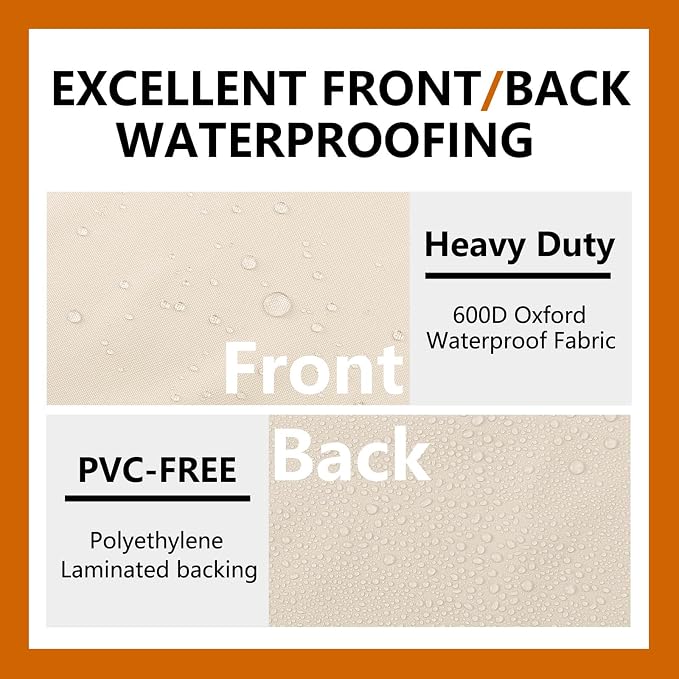 Outdoor Sectional Cover, Heavy Duty Patio Furniture Cover, 100"X100" Waterproof 600D Patio Sectional Protector, L-Shape Lawn Outdoor Furniture Covers