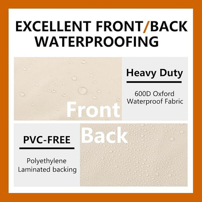 Outdoor Sectional Cover, Heavy Duty Patio Furniture Cover, 100"X100" Waterproof 600D Patio Sectional Protector, L-Shape Lawn Outdoor Furniture Covers