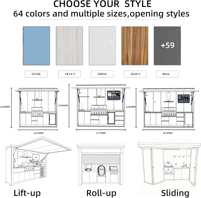 Stainless Steel Modular Outdoor Kitchen Units | Weatherproof Kitchen Island with 4-Burner, BBQ Grill, Fridge, Sink, Cooktop, Bar Counter & Canopy, Ideal for Outdoor Living