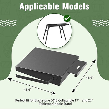 Griddle Side Shelf for Blackstone 17" and 22" Griddle Stand 5013, Griddle Table for Blackstone Griddle Stand with Sideshelf, Tool Hooks, Paper Towel Holder, Fit for 17 22 Inch Propane Table Top