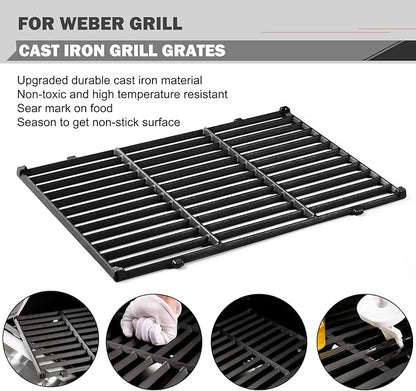 Spirit E-310 Grill Replacement Parts 7636 Flavorizer Bars 7638 Grill Grates for Weber Spirit I and Spirit II Grill Parts E-310 E-315 E-330 S-310 300 Series Parts II E310 GS4 Grill Parts Flavor Bars
