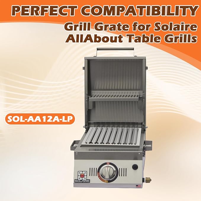 Grill Grate for Solaire AllAbout Table Top Grills Stainless Steel Grill Replacement Parts for SOL-AA12A-LP Replacement Grate for SOL-AA13R, 10.4 x 13.7 Inch
