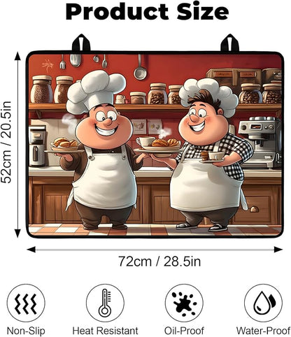Heat-Resistant Glass Stove Top Cover with Anti-Slip Rubber Coating – Electric Stove Protector, Scratch-Resistant, Expands Counter Space, Stylish Kitchen Decor (Cooks)
