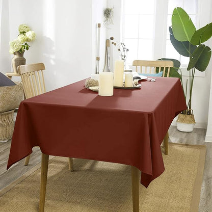 Brown Rectangle Tablecloth 60 x 102 Inch 6 Foot 210 GSM Stain&Water Wrinkle Resistant Washable Fabric Table Cloth for Dining Table Buffet Parties Outdoor Picnic Camping Kitchen