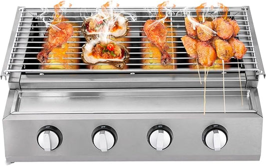 Propane Infrared Steak Grill, Portable LPG Gas Grill Outdoor Camping Gas Grill with Independent Ignition Design and Steel Grilling Mesh for for Camping Picnic