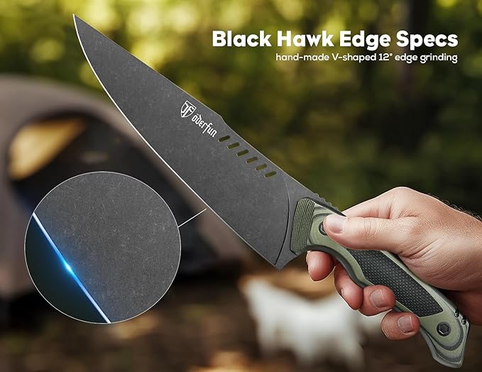 8 Inch Professional Chef Knife with Leather Sheath, Ultra Sharp Kitchen Knife with G10 Handle,Full Tang, Gyuto Style for Home Cooking and Outdoor BBQ, Knives for Men Him Husband Dad Father