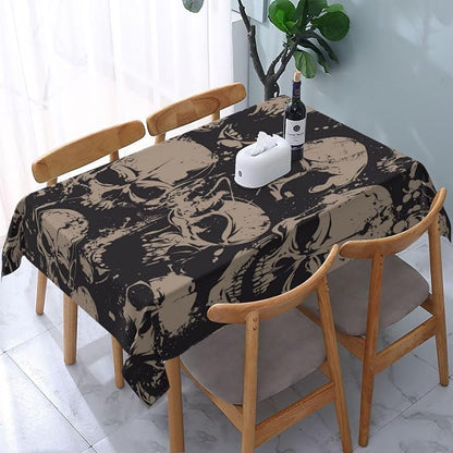 Rectangle Table Cloth,Grunge Seamless Pattern Skulls Tablecloths Stain Resistance Water Repellent Washable Table Cover Decor for Home Kitchen Dining Party Patio Indoor and Outdoor 60"x 84"